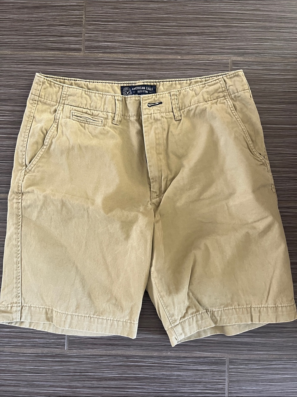 American Eagle Outfitters Men's Khaki Flat Front Shorts